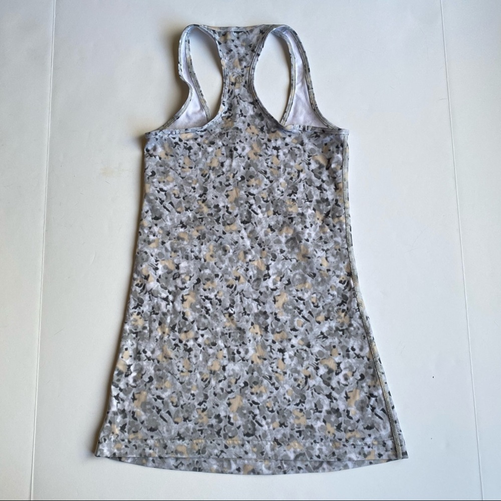 Lululemon Gray Floral Pattern Cool Racerback 4 - Picture 2 of 3